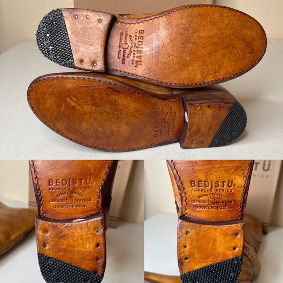 BED STU Tess Tan Distressed Leather Tall Riding Boots BEDSTU Size 8 - Picture 12 of 16